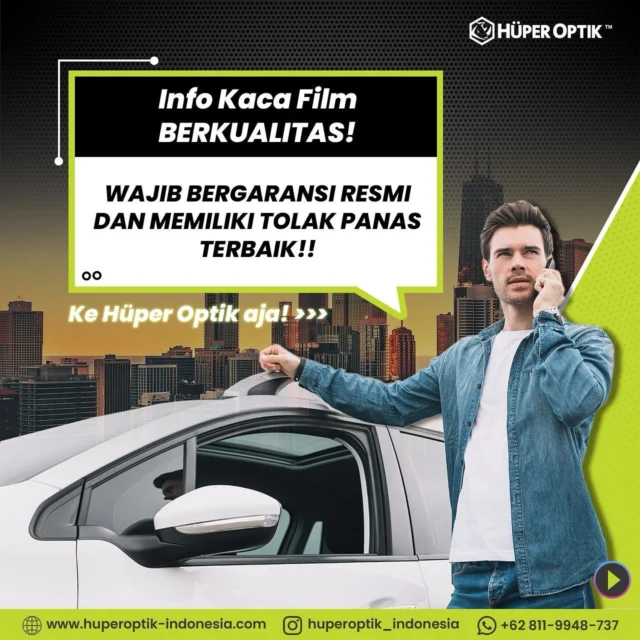 Bingung pilih kaca film? KE HUPER OPTIK AJA! 🙌

Tough for life. The Smarter Choice.

for more information, contact via WhatsApp:

Hüper Business (08119948737)

or visit our page:
www.huperoptik-indonesia.com
IG : huperoptik_indonesia
FB : huper optik-indonesia

#huperoptiknanoceramicwindowfilms #huperoptikthebestheatrejectionwindowfilms #kacafilm #kacafilmmobil #kacafilmgedung #kacafilmtolakpanas #kacafilmgelap #kacafilmhuperoptik #kacafilmrumah #kacafilmberkualitas