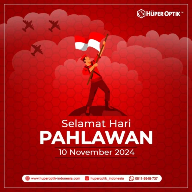 ✨ Selamat Hari Pahlawan 10 November 2024! ✨

Hari ini kita memperingati keberanian dan semangat juang para pahlawan yang telah berkorban untuk kemerdekaan. Semoga semangat mereka menginspirasi kita semua untuk terus melindungi dan memberikan yang terbaik, seperti Hüper Optik yang selalu berkomitmen memberikan perlindungan terbaik untuk Anda. 🇮🇩💪

#HariPahlawan #10November #SemangatPahlawan #HuperOptik